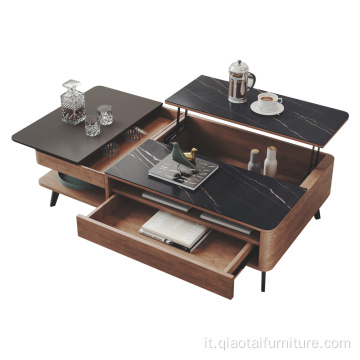 Tavolino da caffè in legno con contenitore
